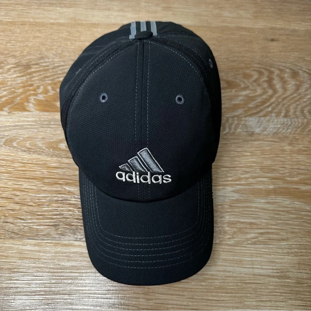 Adidas Climacool Black Gray Adjustable Strapback Men's Cap Hat, OS